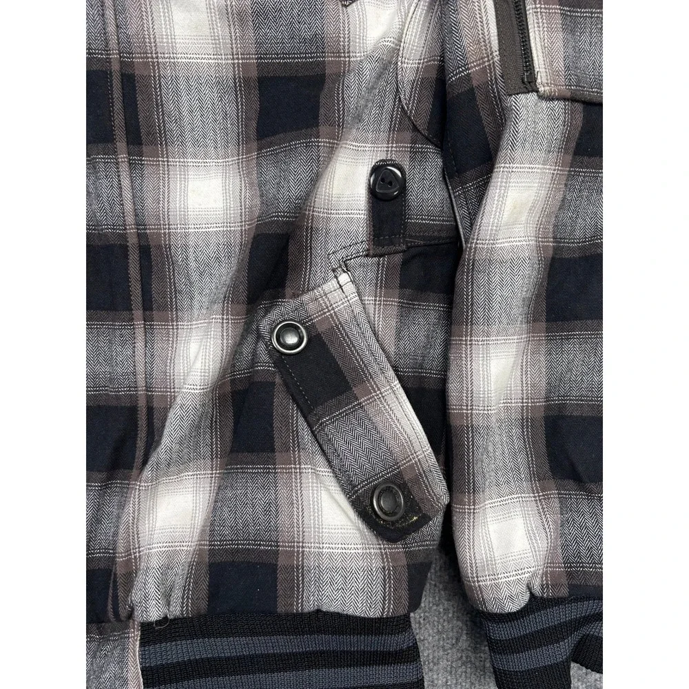 Ninety Six North Vintage Plaid Hooded Bomber Jacket 2XL‎ Full Zip Outerwear
